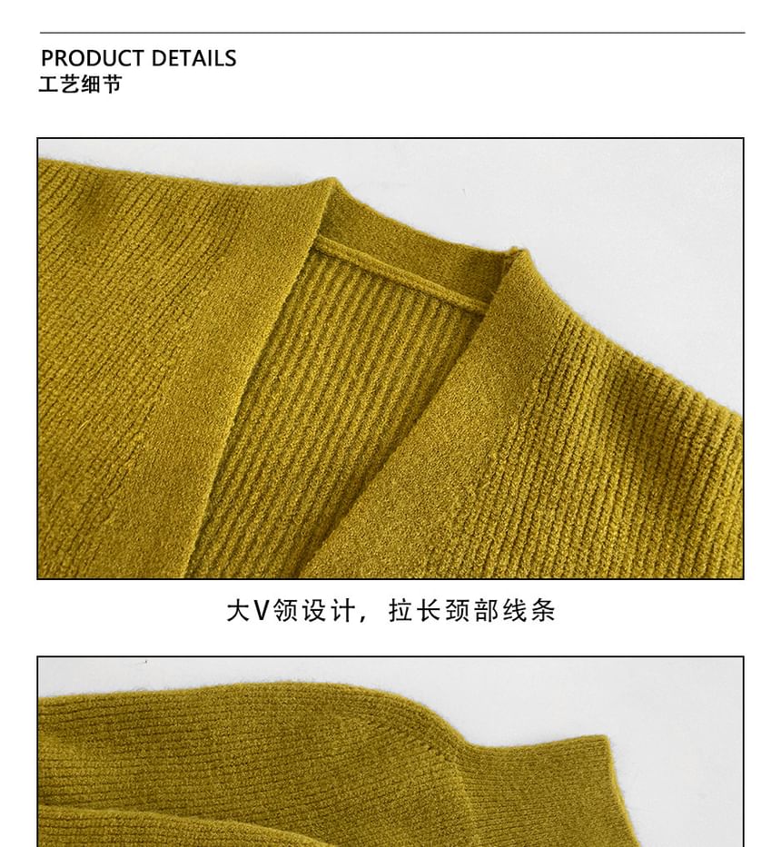 Ribbed V-Neck Tie Front Wrap Sweater