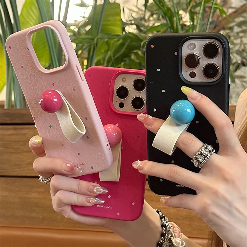Finger Case Strap Phone Dotted