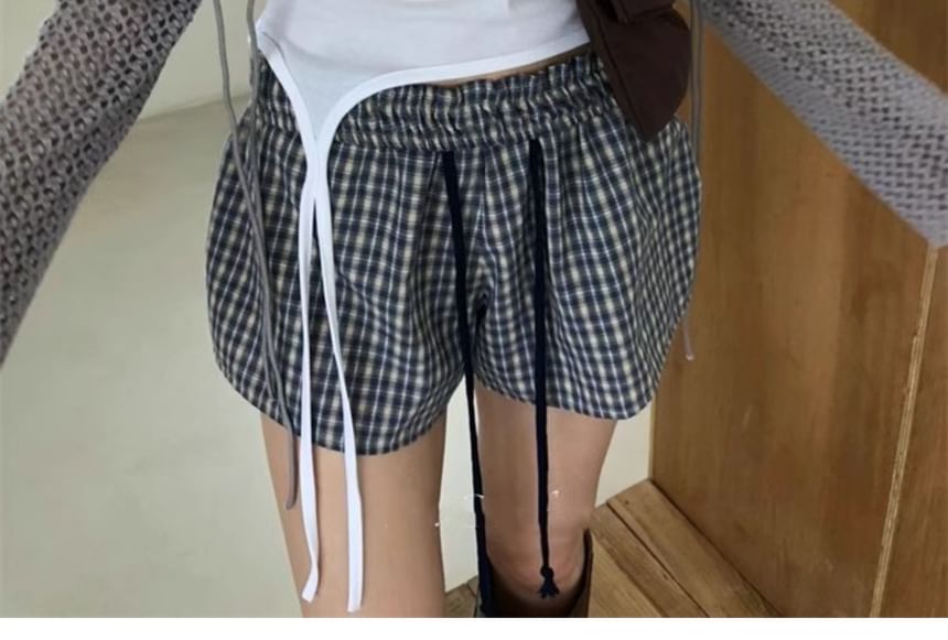 Crew Neck Perforated Tie Front Crop Cardigan