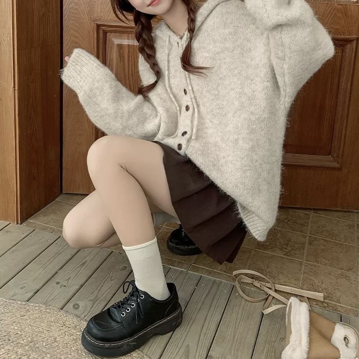 Hooded Oversized Cardigan