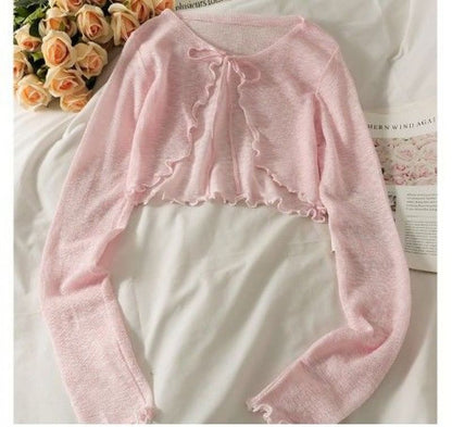 Lettuce Edge Lace-Up Cardigan