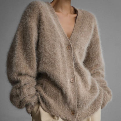 Fluffy V-Neck Cardigan
