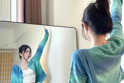 Gradient Round Neck Cardigan