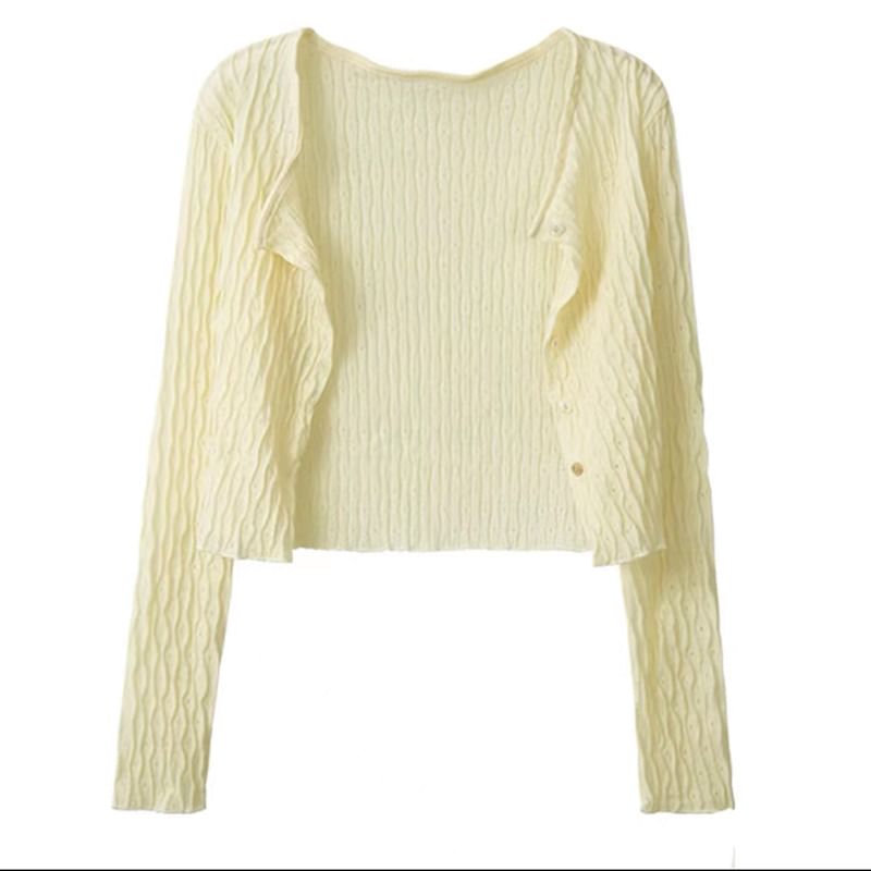 Pointelle Knit Cardigan