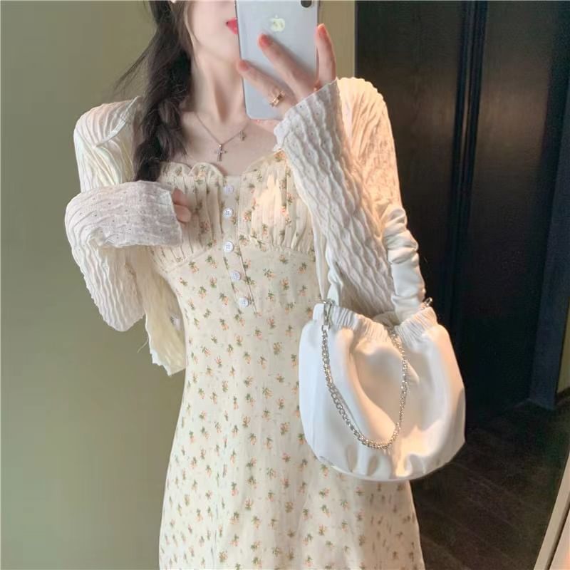 Pointelle Knit Cardigan