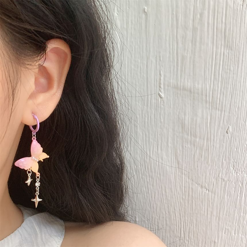 Fringed Earring Star Huggie Butterfly Drop