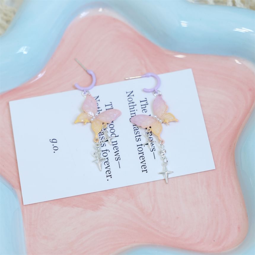 Fringed Earring Star Huggie Butterfly Drop
