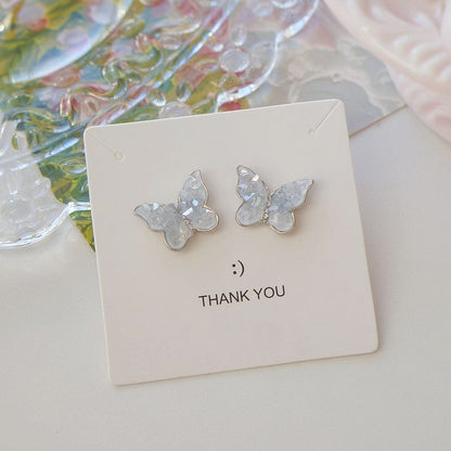 Crystal Ear Faux Butterfly Clip-On Earring / Stud