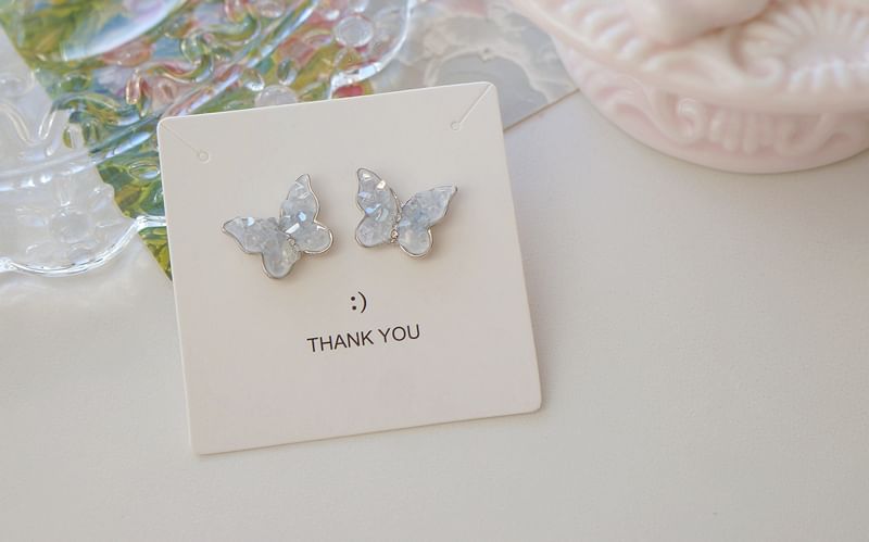 Crystal Ear Faux Butterfly Clip-On Earring / Stud