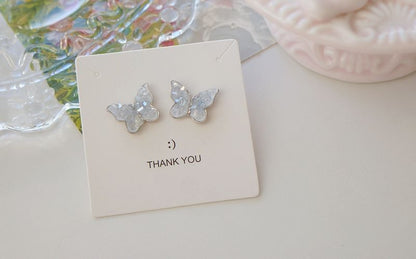 Crystal Ear Faux Butterfly Clip-On Earring / Stud