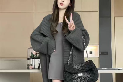 Collared Open Front Cardigan