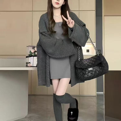 Collared Open Front Cardigan