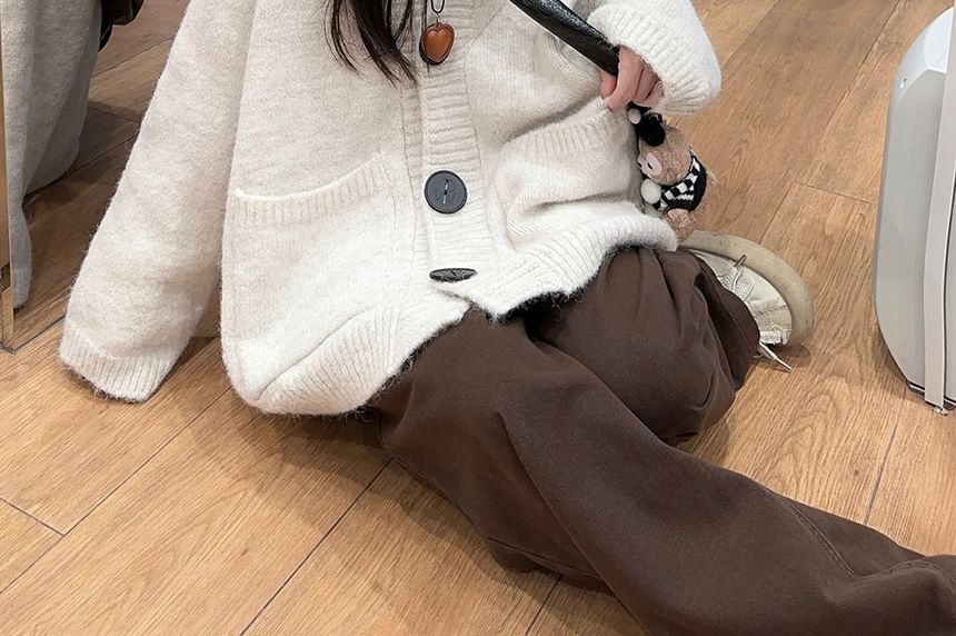 Hooded Oversized Cardigan with Pocket Detail