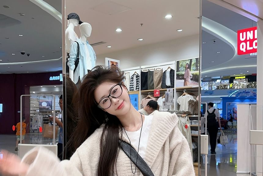 Hooded Oversized Cardigan with Pocket Detail