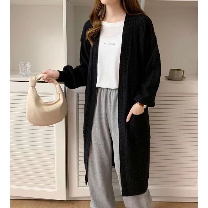 Open Front Long Cardigan