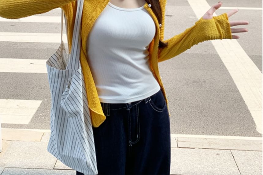Crewneck Button-Up Cardigan