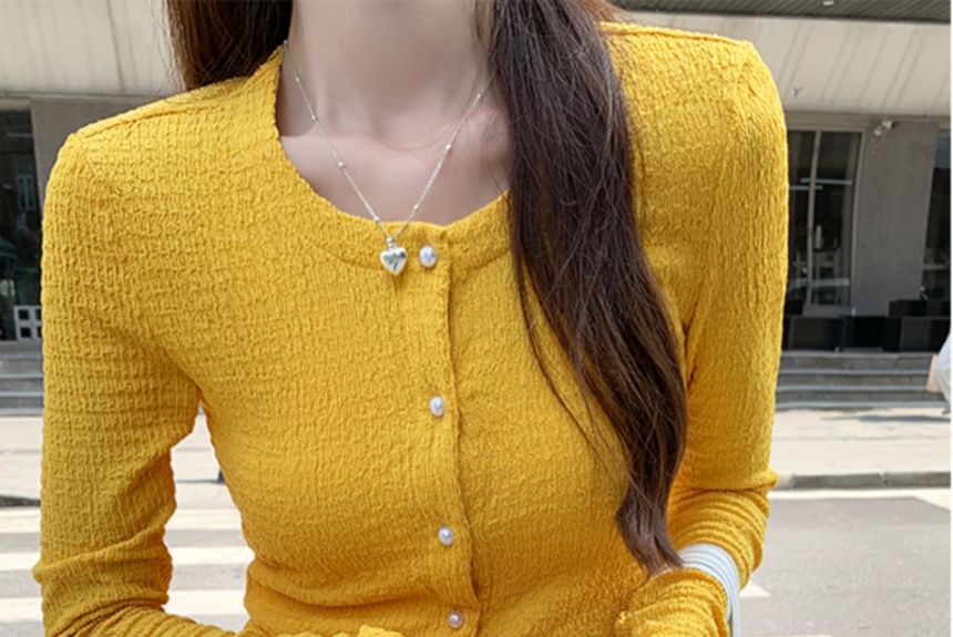 Crewneck Button-Up Cardigan