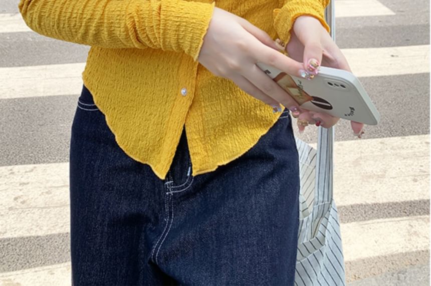 Crewneck Button-Up Cardigan