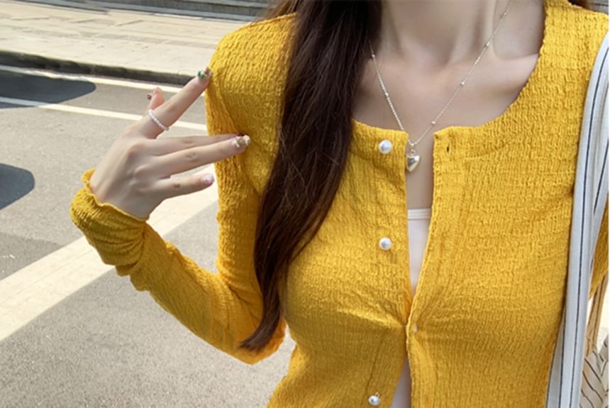 Crewneck Button-Up Cardigan