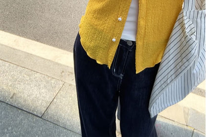 Crewneck Button-Up Cardigan