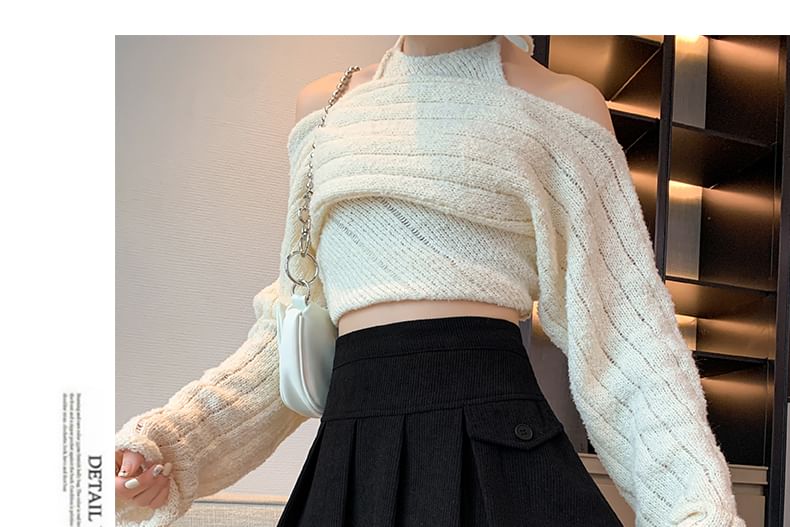 Pleated Mini A-Line Skirt with High Waist