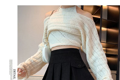 Pleated Mini A-Line Skirt with High Waist