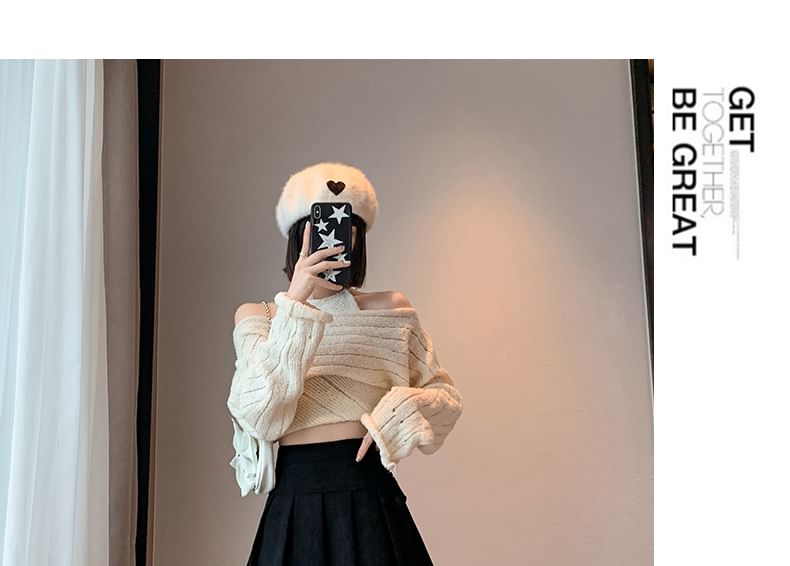 Pleated Mini A-Line Skirt with High Waist