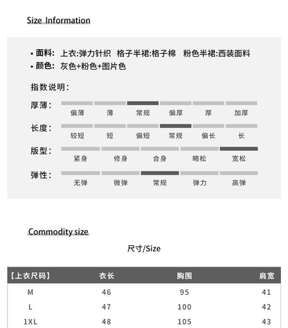 Plus Size High Rise Plaid Pleated Mini A-Line Skirt / Embroidered Skirt