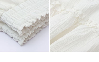 Plus Size High Rise Plain Ruffle Mini A-Line Skirt