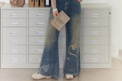 Plus Size Long-Sleeve Crew Neck Embroidered Ribbed Knit Top