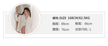 Plus Size Collared Bear Print Button Denim Jacket