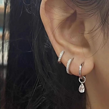 Rhinestone Drop Set of Alloy Huggie + Earring 3: