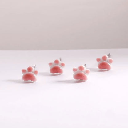 Ceramic Cat Paw Earrings