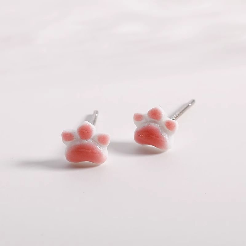 Ceramic Cat Paw Earrings