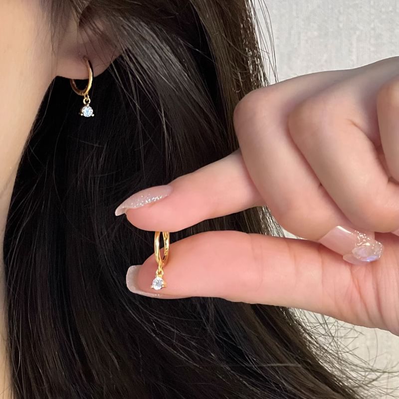 Earring Rhinestone Alloy Drop
