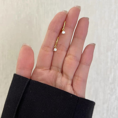 Earring Rhinestone Alloy Drop