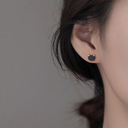 Earring Stud Cat Ceramic