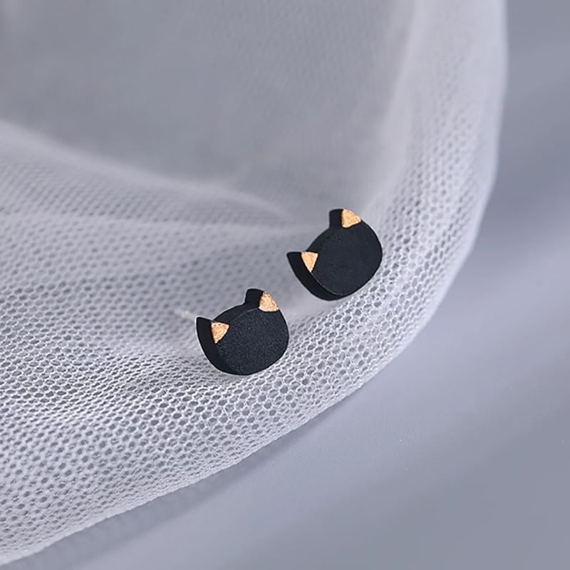 Earring Stud Cat Ceramic
