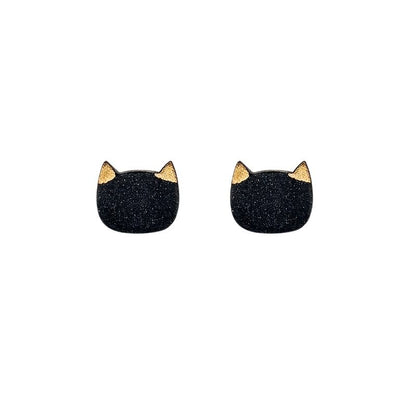 Earring Stud Cat Ceramic