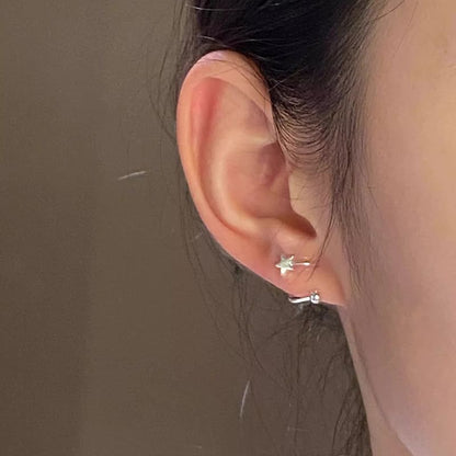 Ear Jacket Heart Bead Alloy Star /