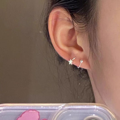 Ear Jacket Heart Bead Alloy Star /