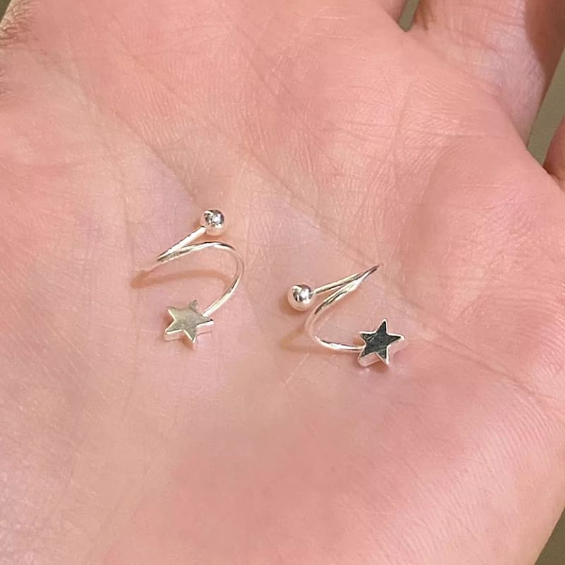 Ear Jacket Heart Bead Alloy Star /