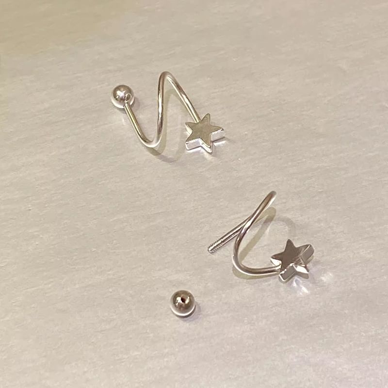 Ear Jacket Heart Bead Alloy Star /