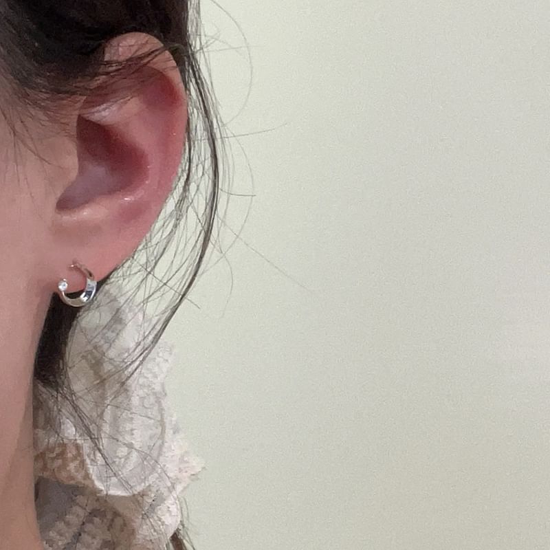 Earring Moon Alloy Rhinestone Stud