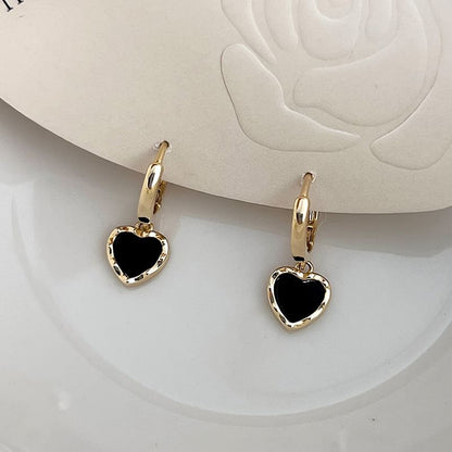 Earring Alloy Heart Drop