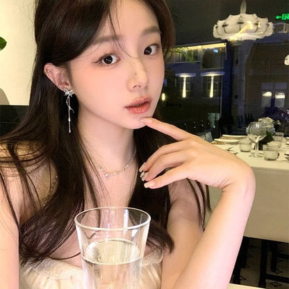 Alloy Dangle Butterfly Stone Earring Eye Cat Faux