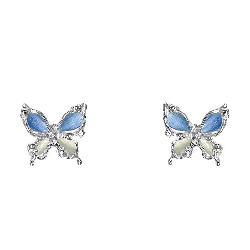 Butterfly Stone Earring Cat Faux Stud Eye Alloy