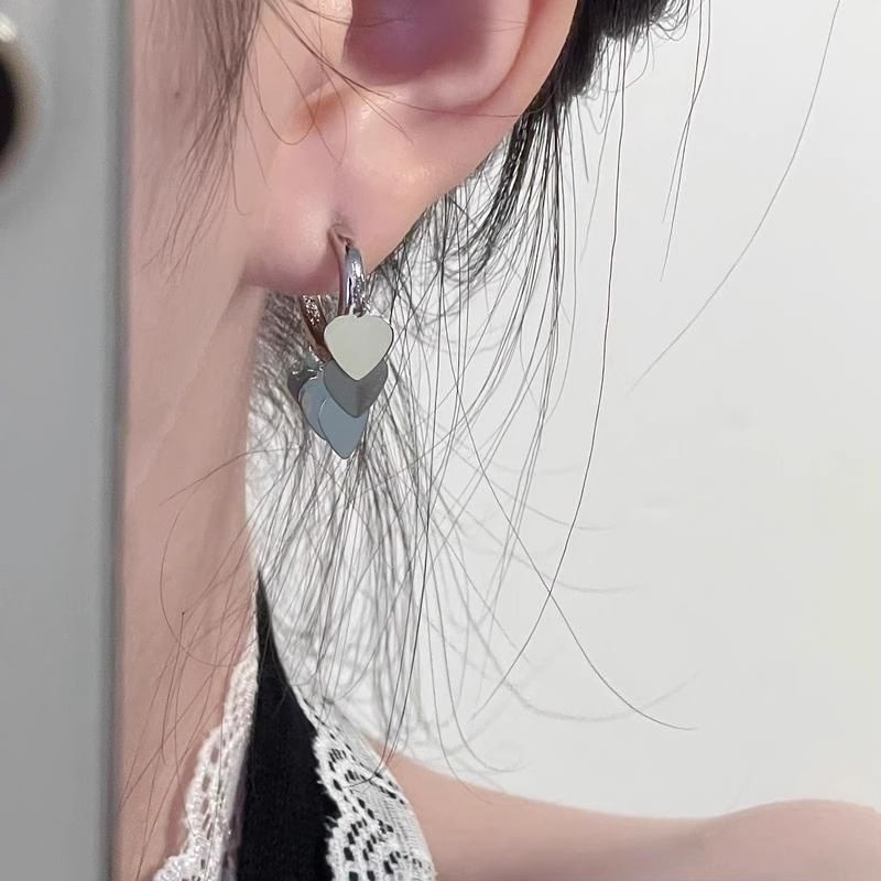 Earring Alloy Drop Heart