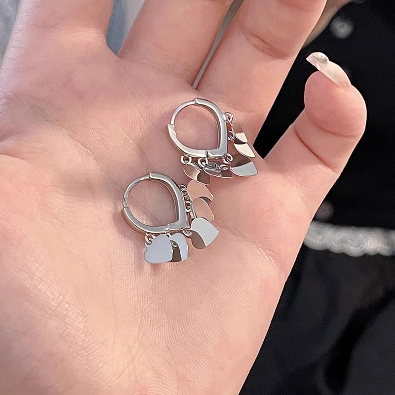 Earring Alloy Drop Heart