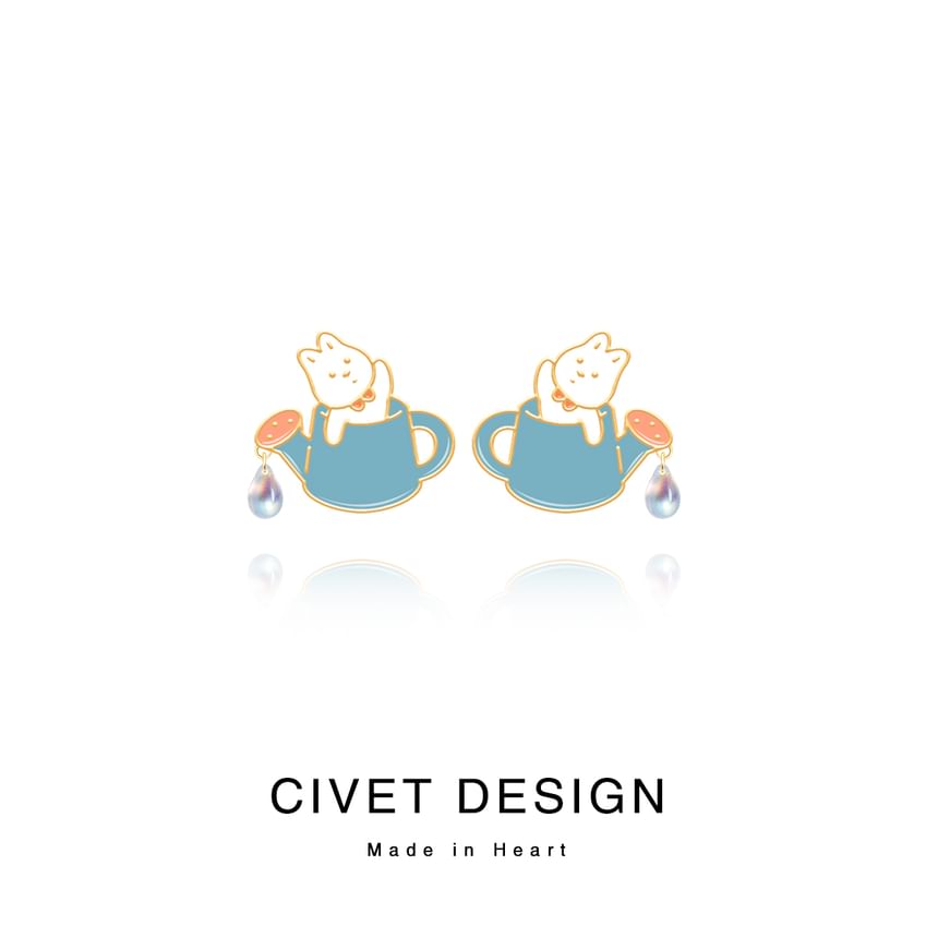 / Rabbit Designs ) Ear Stud Sterling Cuff Various Silver Earring Cartoon (